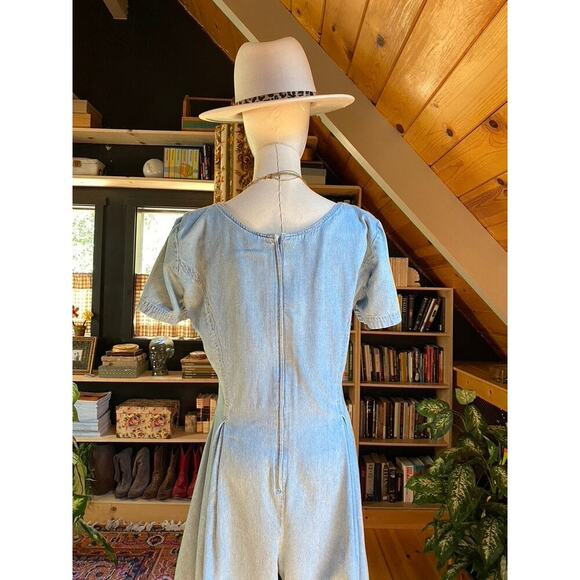 90s Denim Romper Dress - Picture 5 of 7